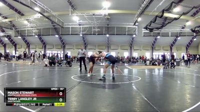 157 lbs Quarterfinal - Mason Stewart, Unattached-Michigan State vs Terry Langley Jr, Unattached