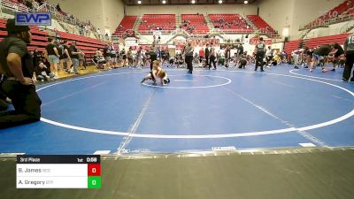 52 lbs 3rd Place - Baker James, Blaine County Grapplers vs Axel Gregory, Tulsa Blue T Panthers