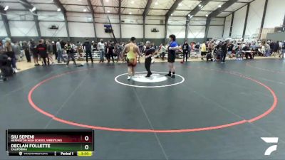 285 lbs Cons. Semi - Siu Sepeni, Hermiston High School Wrestling vs Declan Follette, California