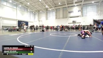 93 lbs Quarterfinal - Justin Jr. Mengs, Purple Eagles Wrestling Academy vs Drake McLoud, Penn Yan Wrestling Club