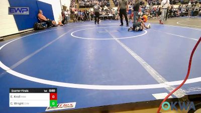 55 lbs Quarterfinal - Elijah Kroll, Raw Wrestling Club vs Caid Wright, Caney Valley Wrestling