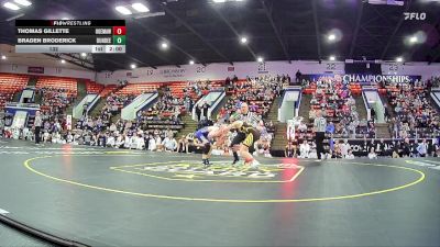 132 lbs Quarterfinals (8 Team) - Braden Broderick, Dundee HS vs Thomas Gillette, Ogemaw Heights HS