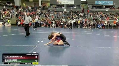 75 lbs Champ. Round 1 - Knox Porter, Sebolt Wrestling Academy vs Cody Barthole Jr, Ironhawk Wrestling Academy IA