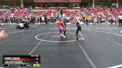 70 lbs Cons. Round 2 - Timber Perkins, Caney Valley Wrestling vs Kaelynn Hackney, South Central Punisher Wrestli