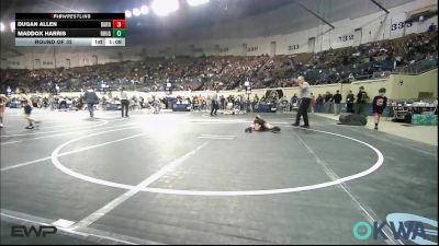 61 lbs Round Of 32 - Dugan Allen, Barnsdall Youth Wrestling vs Maddox Harris, Rough Riders