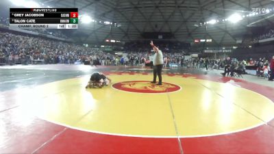 Boys 1A 190 lbs Champ. Round 2 - Talon Cate, Omak vs Grey Jacobson, Cashmere