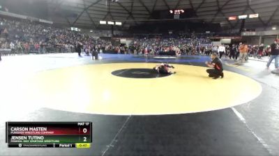 98 lbs Cons. Round 2 - Jensen Tutino, Federal Way Spartans Wrestling vs Carson Masten, Punisher Wrestling Company