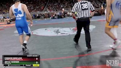 D1-215 lbs Champ. Round 1 - Connor Bercume, Detroit Catholic Central HS vs Bryce Warner, Fraser HS