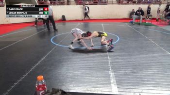 75_B lbs Quarterfinal - Gabe Peace, Quaker Valley vs Logan Bonfilio, Greater Johnstown