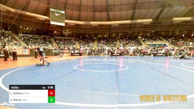 100 lbs Round Of 16 - Lennox Gebara, Frontenac Youth Wrestling Club vs Justice Davis, Lady Outlaw Wrestling Academy