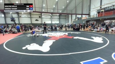 Girls Grades K-2nd FK - 46.6-48.6 Champ. Round 4 - Emberly Sharp, Twin City Wrestling Club vs Adalynn Wells, Takedown Express Wrestling Club