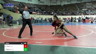 130 lbs Round Of 16 - Kari Horn, Union Girls JH vs Isabella Atkins, Team Choctaw