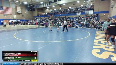 110lbs Champ. Round 1 - Savannah Thorpe, Richland (Girls) vs Cassidy Halgren, Mount Vernon (Girls)