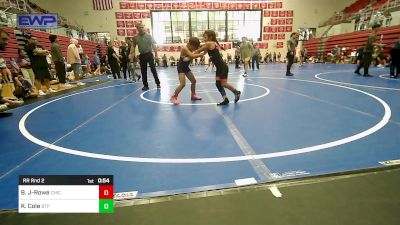 64-67 lbs Rr Rnd 2 - Boone Jolley-Rowe, Chickasha Youth Wrestling vs Katelee Cole, Tulsa Blue T Panthers