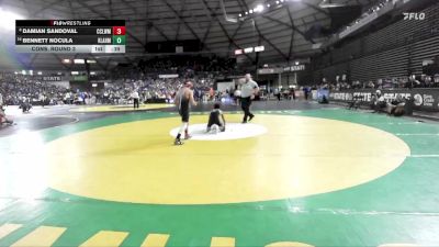 Boys 1A 126 lbs Cons. Round 3 - Damian Sandoval, Cascade (Leavenworth) vs Bennett Nocula, Klahowya