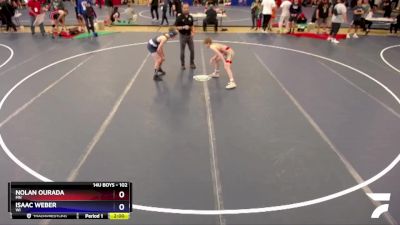 102 lbs Cons. Semi - Nolan Ourada, MN vs Isaac Weber, WI