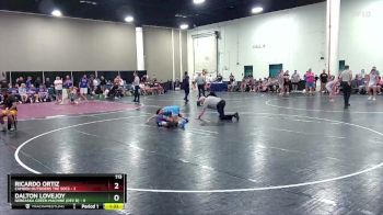 113 lbs Round 2 (16 Team) - Dalton Lovejoy, Nebraska Green Machine (Dev B) vs Ricardo Ortiz, Camden Outsiders The Socs