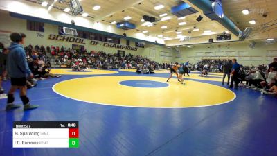 141 lbs Consi Of 16 #2 - Bryson Spaulding, Immaculate Conception (IL) vs Derek Barrows, Pomona (CO)