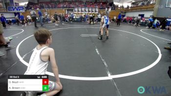 52-55 lbs Rr Rnd 3 - Obadiah Boyd, Harrah Little League Wrestling vs Aj Brown, Choctaw Ironman