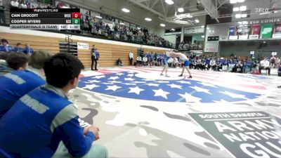 190 lbs Quarterfinals (8 Team) - Cooper Myers, Rapid City Stevens vs Cain Grocott, West Central