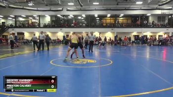 197 lbs Quarterfinal - Preston Calvert, Adrian vs Geoffry Kaminsky, Ohio Wesleyan University