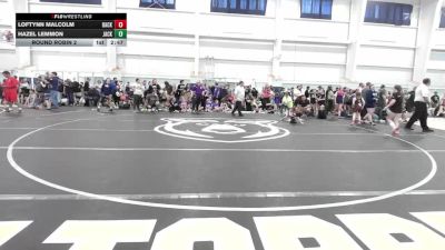 50 lbs Round Robin 2 - Loftynn Malcolm, Backyard Barbies Purple vs Hazel Lemmon, Jacket Wrestling Club-Girls