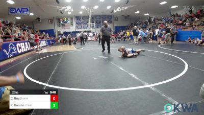 52 lbs Semifinal - Caleb Boyd, Harrah Little League Wrestling vs Krue Goodin, Cowboy Wrestling Club