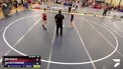110 lbs Cons. Round 1 - Reid Nicklay, WI vs Sawyer Kundinger, WI