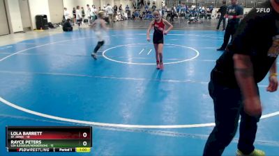 70 lbs Finals (8 Team) - Rayce Peters, LSH (LeSueur/Henderson) vs Lola Barrett, St. James