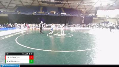 83 lbs Cons. Round 2 - Lucas Larson-Owen, Inland Northwest Wrestling Training Center vs Ryder Williams, Deer Park Ironman Wrestling Club