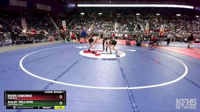 4A-132 lbs Champ. Round 1 - Kolby Williams, Cheyenne East vs River ...