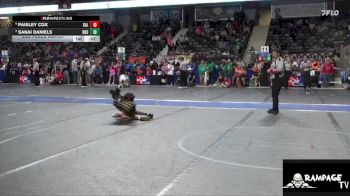 75 lbs 2nd Place Match - Sanai Daniels, RSA Red Storm vs Paisley Cox, Salina