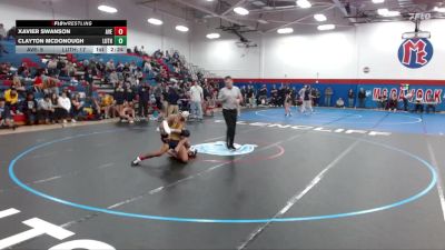 165 lbs Finals (2 Team) - Xavier Swanson, Averett vs Clayton McDonough, Luther