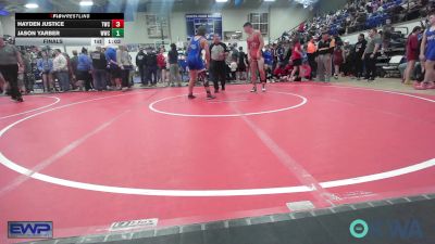 155 lbs Final - Hayden Justice, Tahlequah Wrestling Club vs Jason Yarber, Woodland Wrestling Club