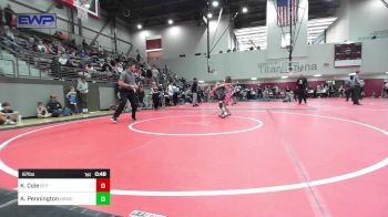 67 lbs Rr Rnd 1 - Katelee Cole, Tulsa Blue T Panthers vs Azalea Pennington, Henryetta Knights Wrestling Club