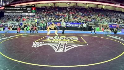 Girls-130 lbs Champ. Round 1 - Angellaya Burden, Mio-Au Sable Hs Girls vs Azaylin Lindsey-allen, Kalamazoo Central Hs Girls