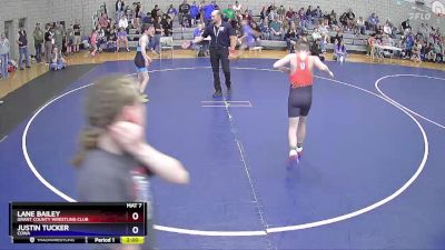 92 lbs Quarterfinal - Lane Bailey, Grant County Wrestling Club vs Justin Tucker, COWA