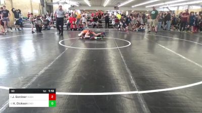 90 lbs Round Of 16 - Jace Gordner, Hughesville vs Kaelynn Dickson, Endicott