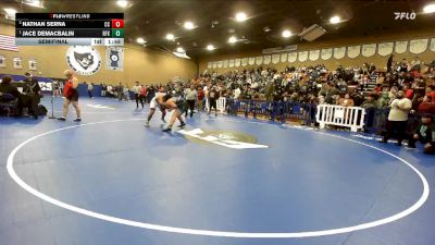 215 lbs Semifinal - Jace DeMacbalin, R.F. Kennedy vs Nathan Serna, Cesar Chavez