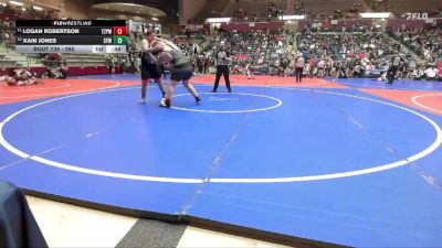 285 lbs Cons. Round 2 - Logan Robertson, Team Zulpo Perryville Wrestling vs Xain Jones, Searcy Youth Wrestling