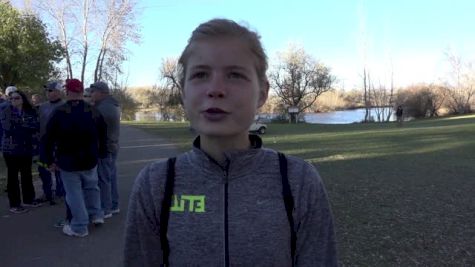 Allie Ostrander watching NXN West Qualifier after winning the NCAA West Region