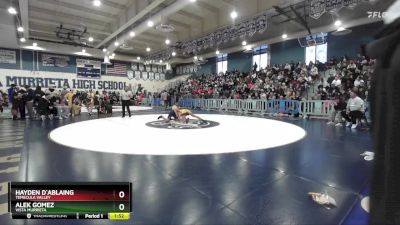 132 lbs Quarterfinal - Hayden D`Ablaing, Temecula Valley vs Alek Gomez, Vista Murrieta