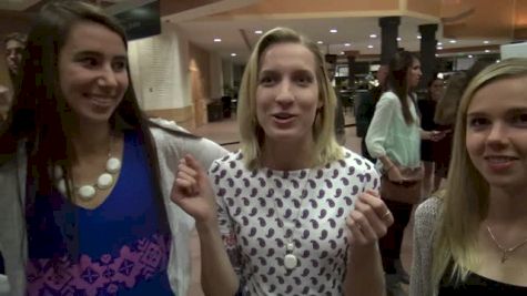 Notre Dame women looking good on the blue carpet