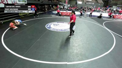 106 lbs Quarters - Bryan Del Angel, Salinas Valley Wrestling Club (SVWC) vs Cody Holtberg, Nor-Cal Inferno Wrestling Club