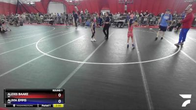 60 lbs Round 1 - Alexis Baake, WI vs Alivia Emms, MN