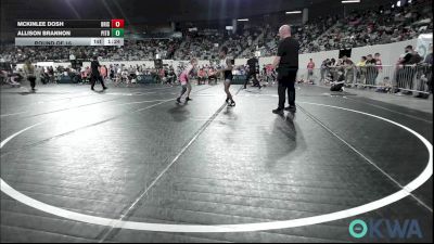 102 lbs Round Of 16 - Mckinlee Dosh, Bristow Elementary Wrestling Club vs Allison Brannon, Pitbull Wrestling Academy