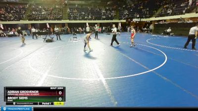 108 lbs Champ. Round 2 - Adrian Grosvenor, Siouxland Wrestling Academy vs Brody Siems, Iowa