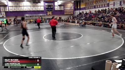 106 lbs Cons. Round 2 - Riley Butzen, East Valley Wrestling vs Luis Mancillas, Orange Vista High School Wrest