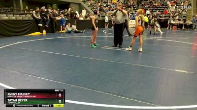 100 lbs Round 4 - Avery Massey, Greater Heights Wrestling vs Tayah Beyer, Team Valley