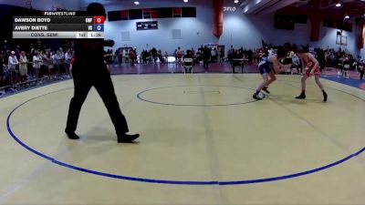 100 lbs Cons. Semi - Avery Diette, Virginia Slaughterhouse vs Dawson Boyd, Clinic Wrestling FXBG